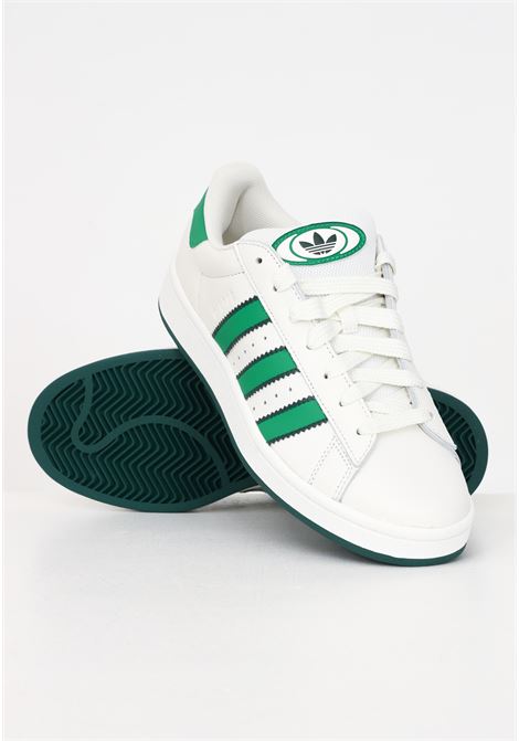 CAMPUS 00s sneakers in white leather with green details for men and women ADIDAS ORIGINALS | IF8762.